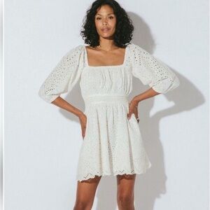 Cleobella Aria Minidress in eyelet white lace